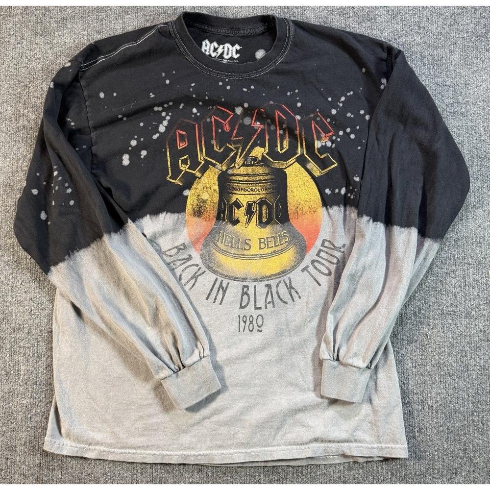 AC/DC‎ Back In Black Tour Shirt Long Sleeve Cotton Size M